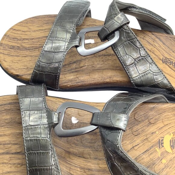 ORTHAHEEL Layla Slide Sandals 40 9 Lightweight Adjustable Croc Gray Double Strap - Picture 4 of 11